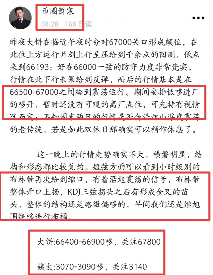 [幣圈蕭寒]午后行情波動(dòng)略有起伏