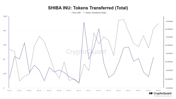 柴犬交易量飆升 169%，達(dá)到 5,354,958,453,224 SHIB