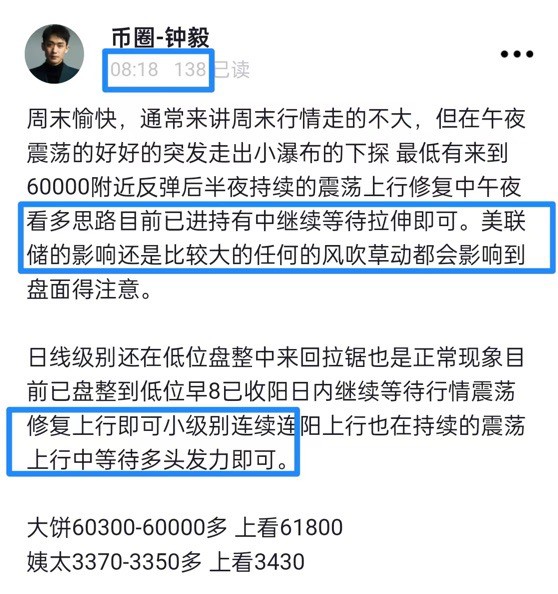 [財(cái)經(jīng)鐘毅]周末行情看漲周初。