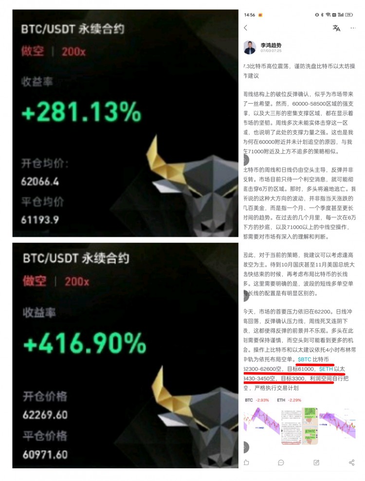 [李鴻趨勢]7.3早間布局空單成功止盈