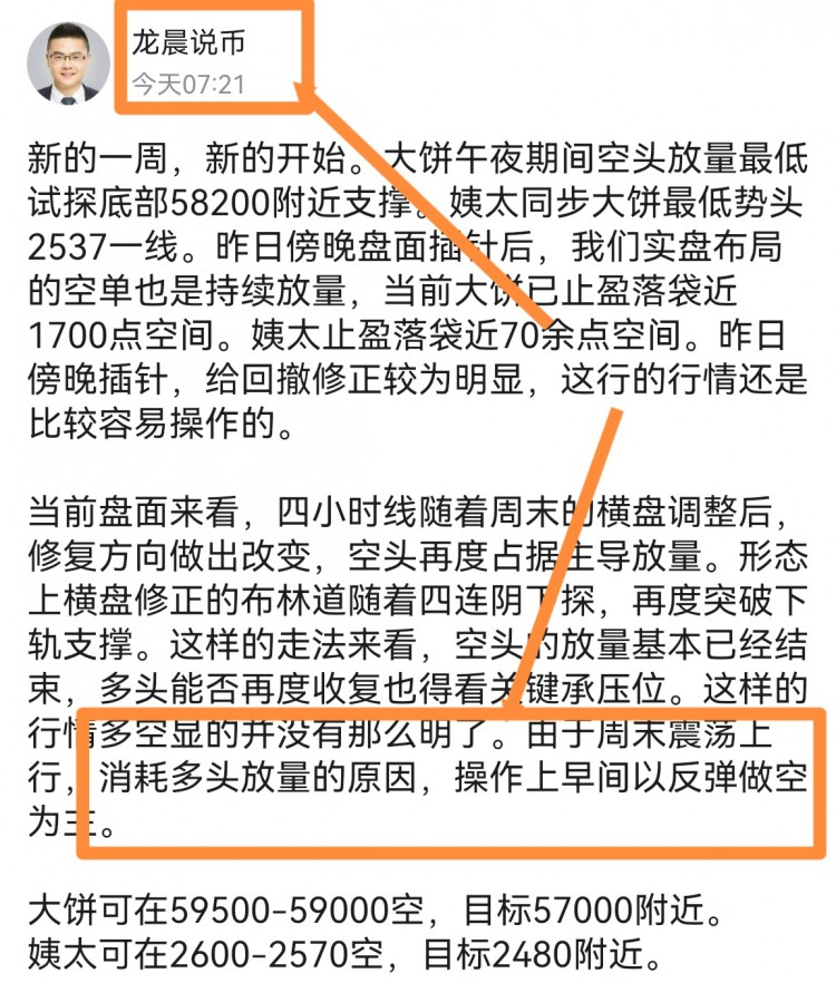 [龍晨說幣]大餅早間放量比價(jià)震蕩調(diào)整 58000關(guān)口試探支撐位空頭蓄勢 下行通道震蕩區(qū)間關(guān)注。